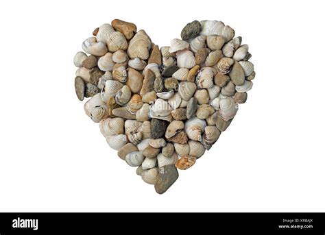 Heart Made Of Shells And Pebbles Exempted Stock Photo Alamy
