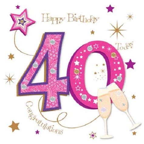 Happy 40th Birthday Greeting Card By Talking Pictures Cards
