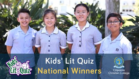 Kids Lit Quiz Australia 2021 National Winners Citipointe Christian