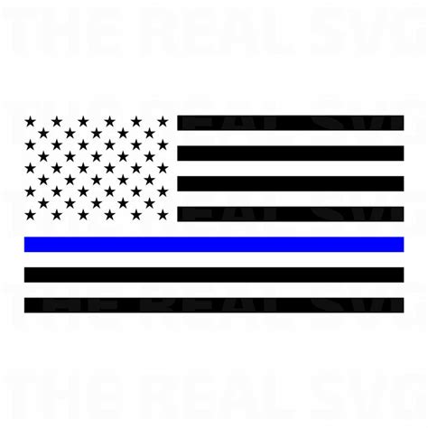 Police Thin Blue Line Flag Svg Clipart Cut Files Silhouette Images