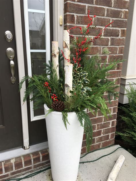 Christmas Birch Outdoor Planter Christmas Planters Outdoor Planters