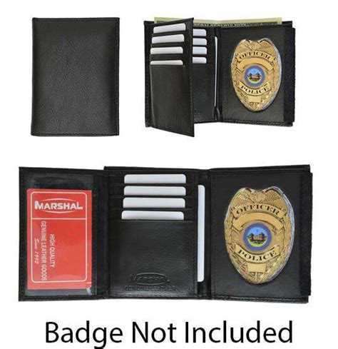 Mens Leather Wallet Rfid Badge Id Holder Police Officer Sheriff