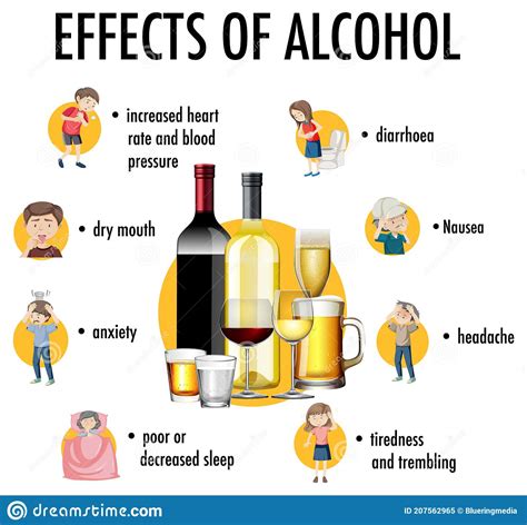 Effects Of Alcohol Information Infographic Stock Vector Illustration
