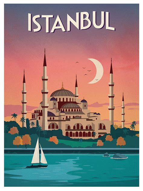 Istanbul Turkey Vintage Travel Poster Digital Art By Siva Ganesh