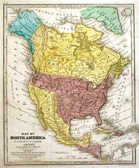 C 1846 Map Of North America Burgess M 13086 000 Antique