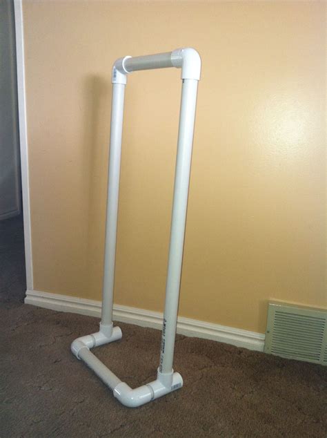 Cut 4 pieces to 24 inches for the uprights. PVC clothes hanger caddy | Diy clothes hanger rack, Diy ...