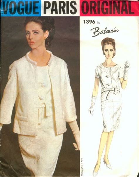 Classy 60s Balmain Slim Dress And Jacket Pattern Vogue Paris Original