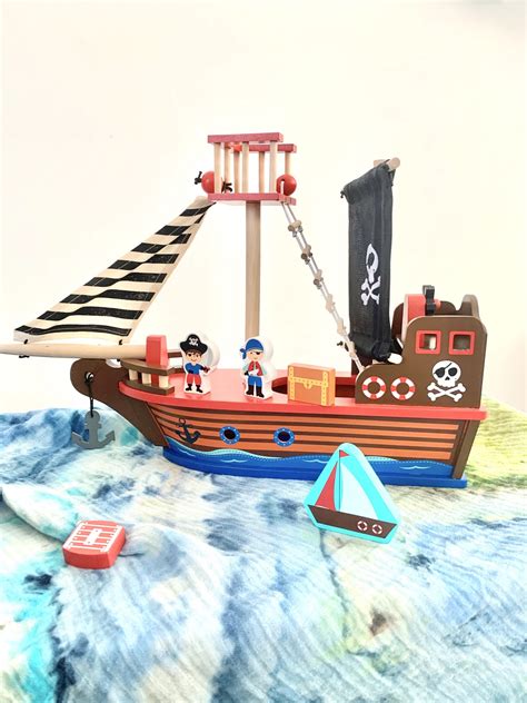 Wooden Pirate Ship Jumini Wooden Toys Uk