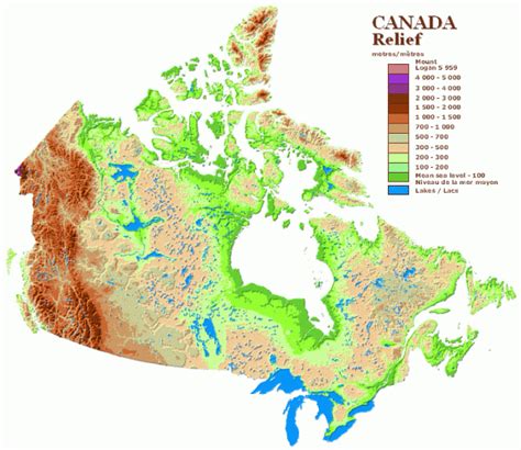 Relief Map Of Canada