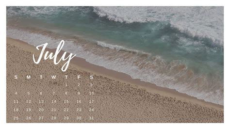 Download Aesthetic July Beach 2021 Calendar Wallpaper