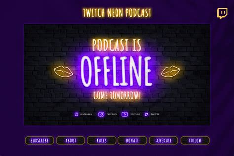 Neon Podcast Twitch Kit Design Cuts