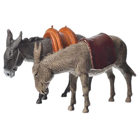 Nativity Scene Donkeys By Moranduzzo 10cm 2 Pieces Online Sales On