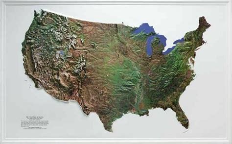 United States Satellite Image Wall Map Topography And Bathymetry