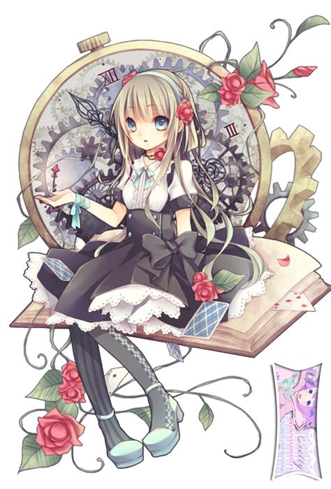 Cute Lolita Girl And Clock Extracted Bycielly By Ciellyphantomhive On