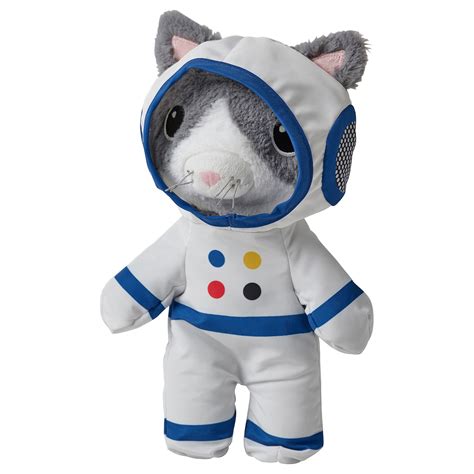 Aftonsparv Soft Toy With Astronaut Suit Cat 28 Cm Ikea