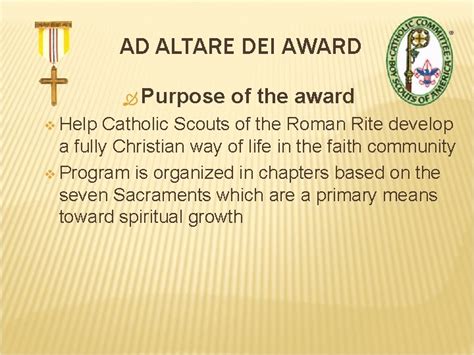 2009 Ad Altare Dei Religious Award Training Catholic