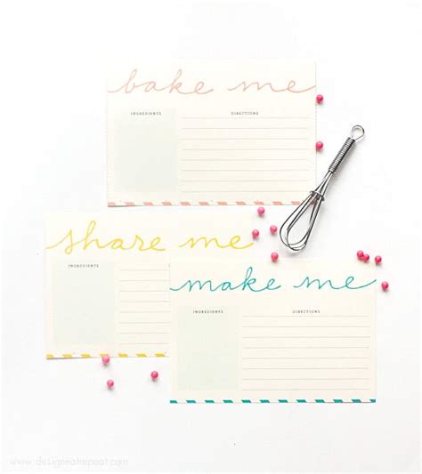 Recipe card designs of all sizes & colors. Free Printable Recipe Card Templates - Design Eat Repeat