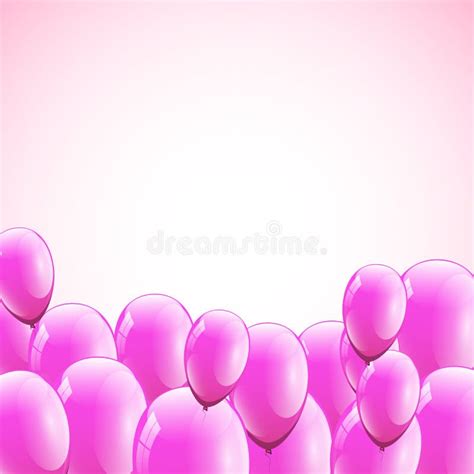 Pink Balloons With Pink Background Stock Vector Illustration Of