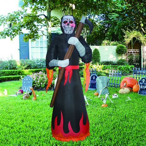Buy Goosh 8 Foot Tall Halloween Inflatables Grim Reaper Inflatable Blow