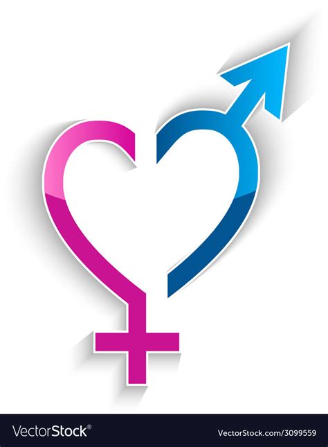 Male And Female Sex Symbol Heart Shape Concept Vector Image