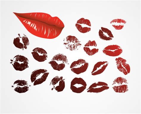 Lips And Lipstick Kiss Mark Eps Vector Uidownload