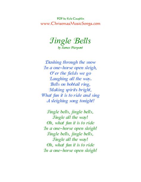 Christmas Carol Lyrics In Free Printable Pdfs