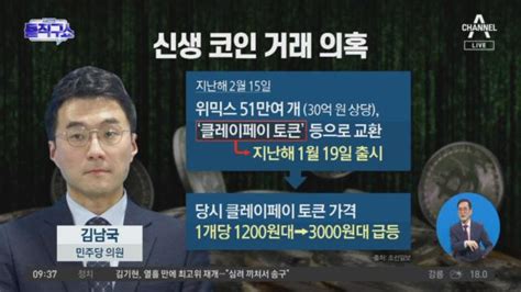 김남국 신생 코인 거래 의혹‘마브렉스 상장 전 10억 매입설 Zum Tv