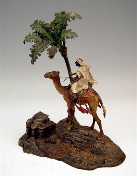 Vienna Bronze Vintage Franz Bergman Arab Warrior Riding On Camel