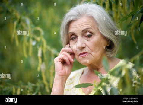 Beautiful Sad Senior Woman Stock Photo Alamy