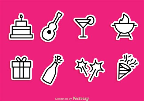 Vector Party Icons 96856 Vector Art At Vecteezy