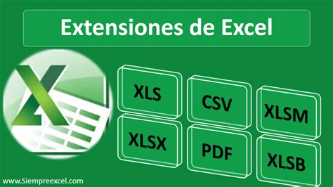 Extensiones De Excel Para Guardar Archivos Siempre Excel