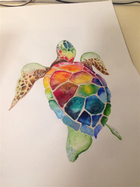 Watercolour Turtle Turtle Painting Turtle Watercolor Turtle Art