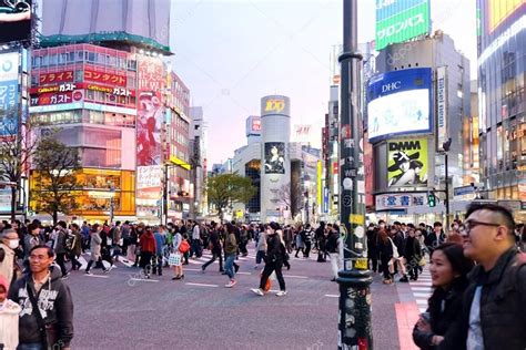 Crowds Of People Crossing The Center Of Shibuya Stock Image Aff