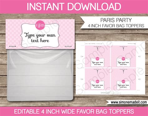 paris party printables invitations decorations