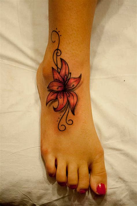 51 Glamorized Foot Flower Tattoos And Designs