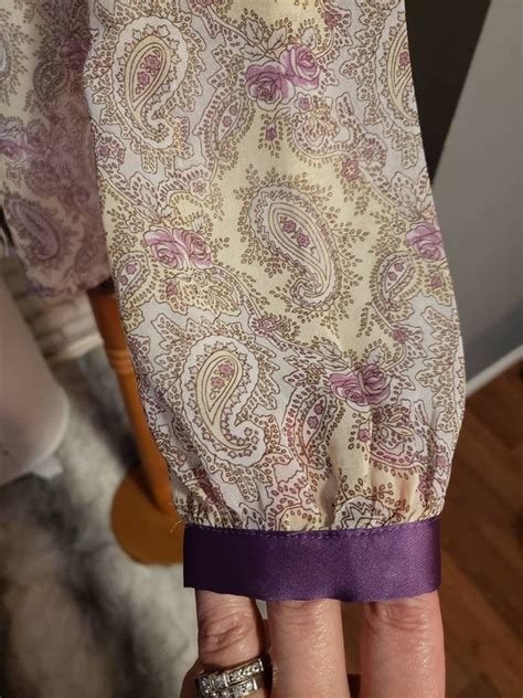Pretty Sheer Paisley Floral Pussy Bow Vintage 1930s 1 Gem