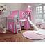 Twin Play Loft Bed  With Slide Girls House