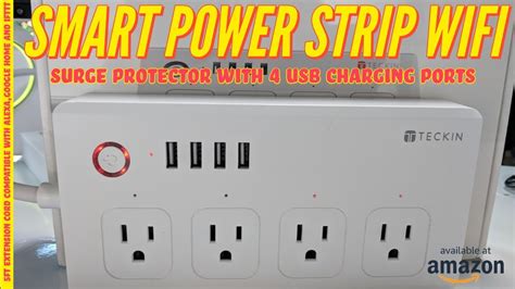 Smart WIFI Power Strip and USB Port Teckin - YouTube
