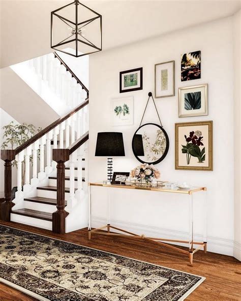 Eclectic Entryway With Black Accents Gallery Wall Living Room Wall