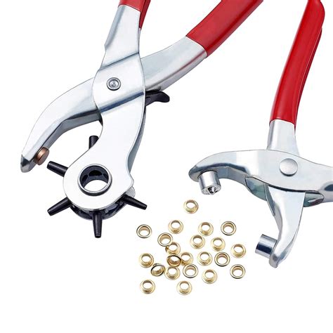 Revolving Hole Punch Pliers Eyelet Pliers Set With 5 Hole Leather