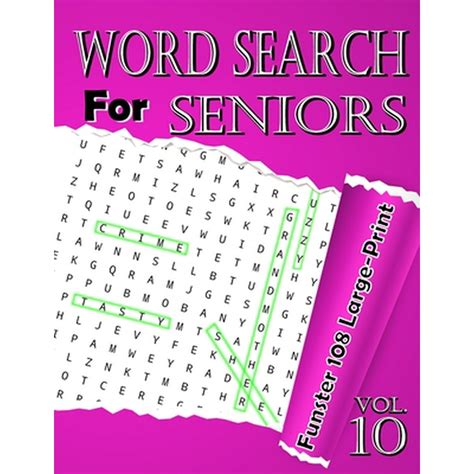 108 Large Print Word Search For Seniors Vol10 Funster 108 Large
