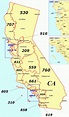 Map Of California Area Codes Secretmuseum - Bank2home.com