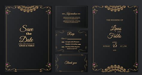 Collection Of Luxury Wedding Invitation Card Template Designs 2067840 Vector Art At Vecteezy