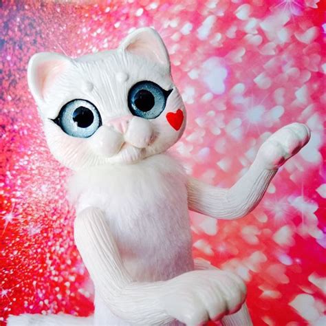 Cat Doll Poseable White Kitten By Fleurdelapin Cat Doll White