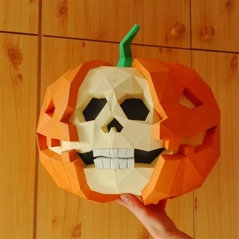 What Would Halloween Be Without A Carved Pumpkin Let This Papercraft Skull Pumpkin Inspire You