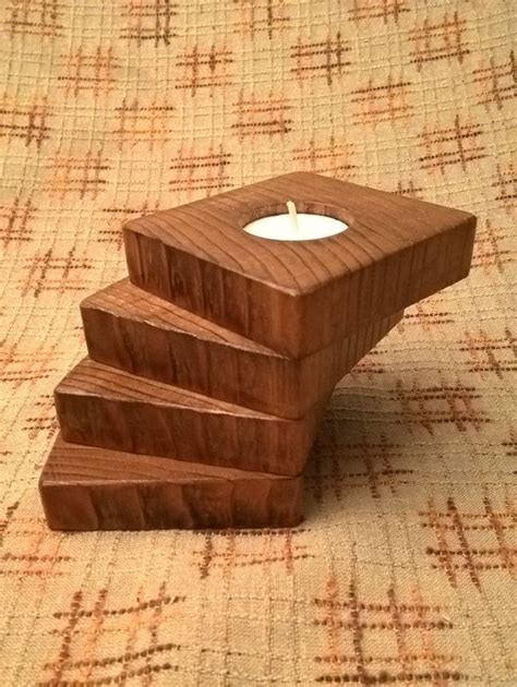 Wooden Tea Light Candle Holder By Meadhillrustic On Etsy Wood Turning