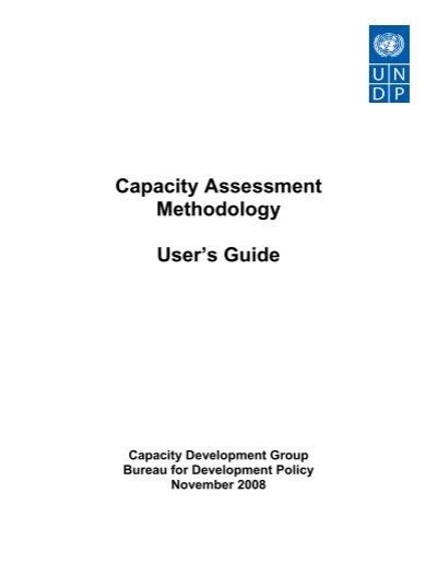 UNDP Capacity Assessment Users Guide Pdf Africa Adaptation