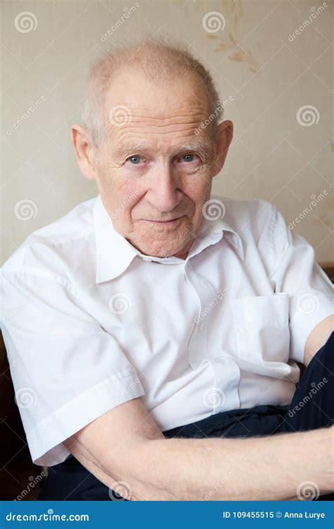 Face Portrait Of An Old Man Stock Image Image Of Smiling Wrinkle 109455515