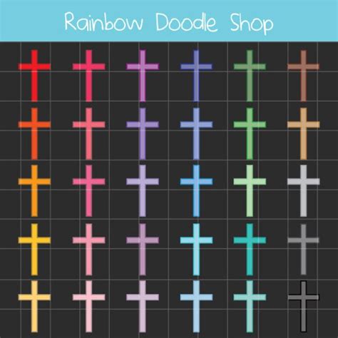 Cross Clipart Crosses Clip Art Colorful Crosses Rainbow Crosses Digital Crosses Religious