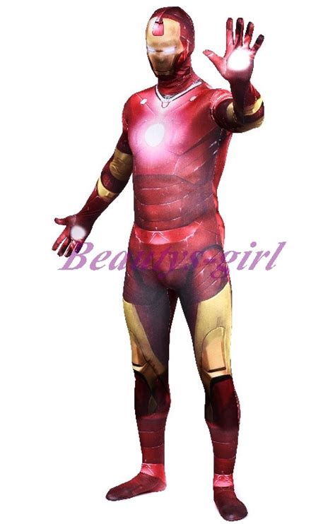 Iron Man Muscle Costume Ironman Superhero Onesies For Adult Movie Costumes For Man Halloween